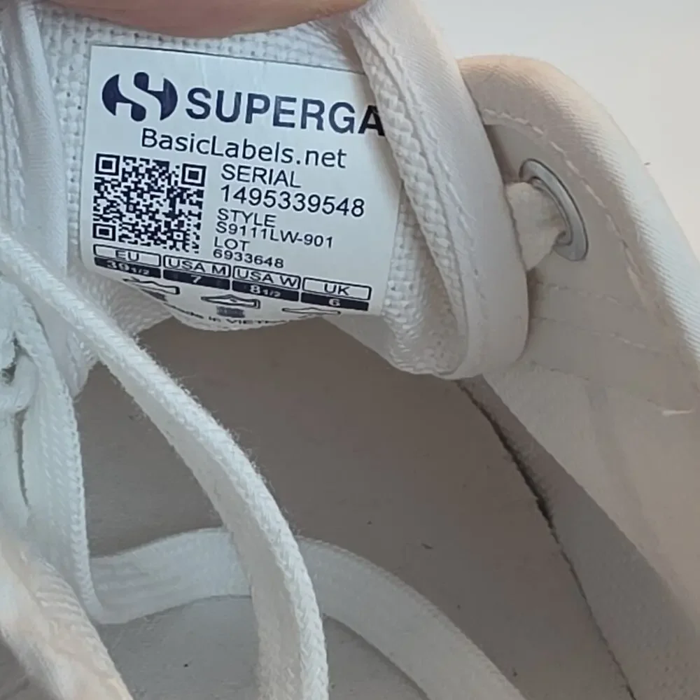 Superga Women's 2790 Platform Sneakers White Canvas Size 8.5 New w/ Defects